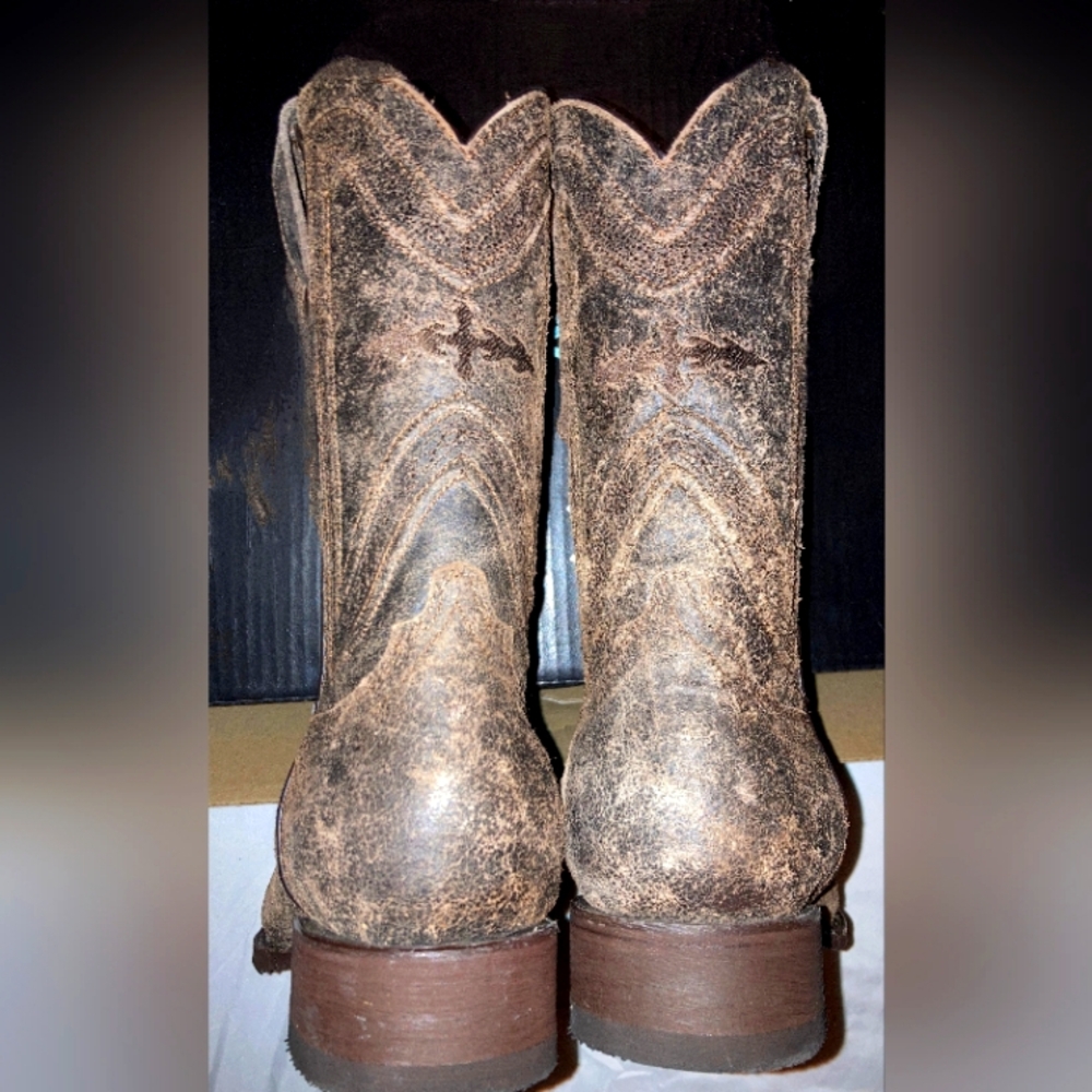 Brown Leather Western Cowboy Boots